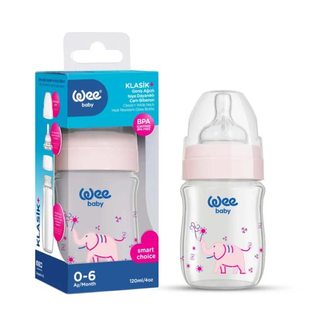 Wee Baby (Pack de 3) Biberon en plastique pour bébé | Biberons sans BPA  avec tétine arrondie imitant l’allaitement maternel | Biberons de 125 et  250