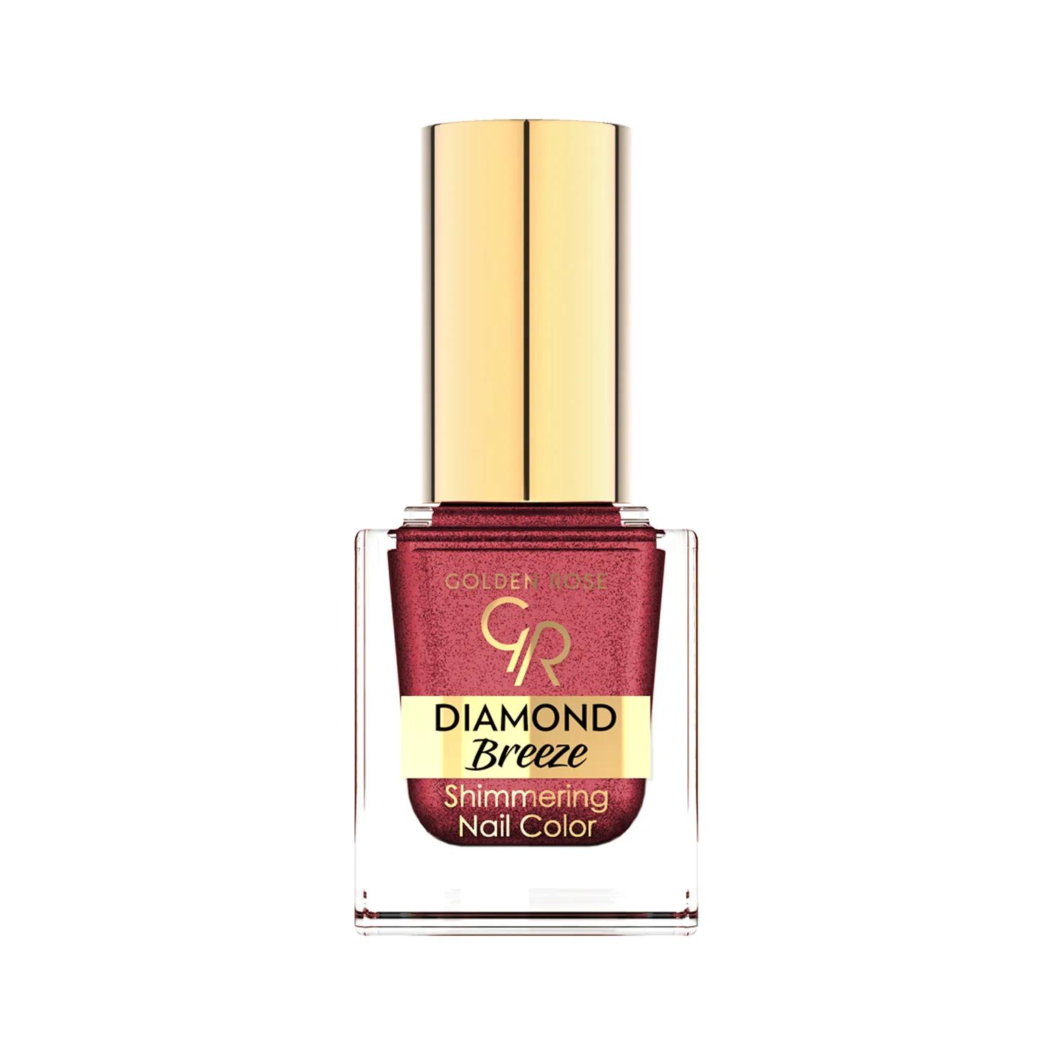 Golden Rose Diamond Breeze Shimmering Nail Color - 04 Plum Sparkle