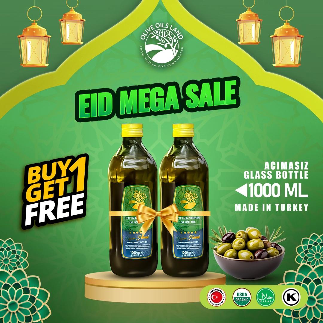 Olive Oils Land Extra Virgin Olive Oil 1000 ML (Acimasiz Glass Bottle)